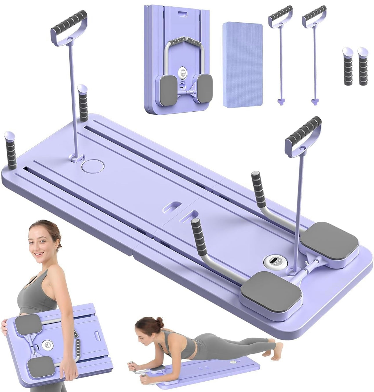 Reformer Pilates multifonction avec bandes de résistance - Entraîneur abdominal à la Maison