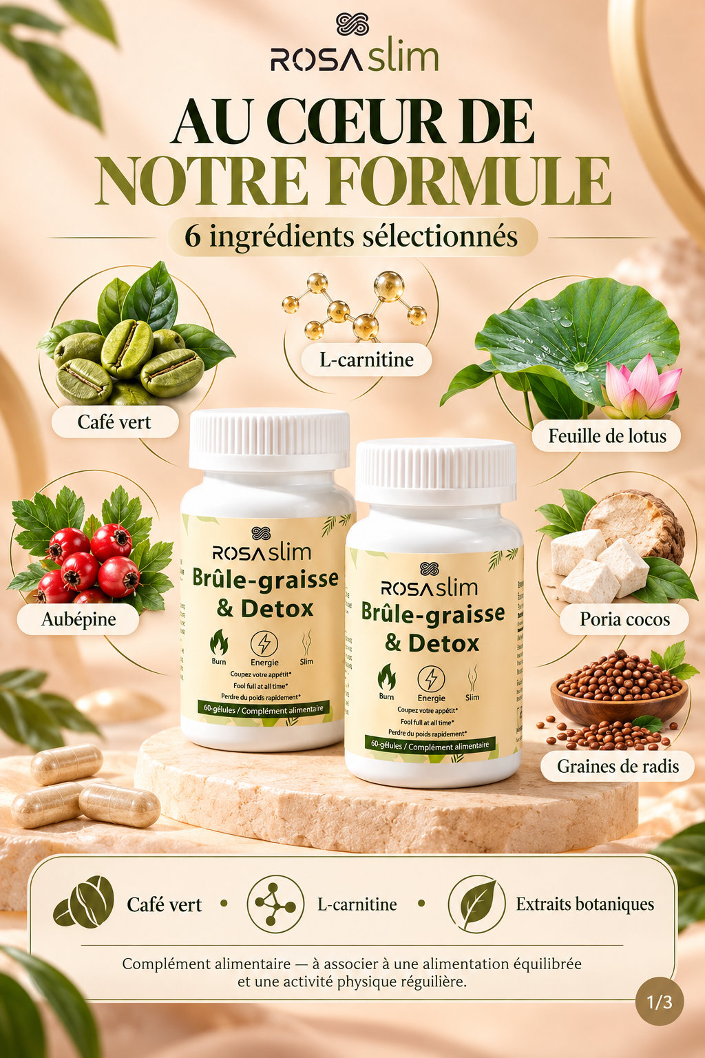 2 GÉLULES BRÛLEUR DE GRAISSE & DÉTOX |COUPE-FAIM+ E-BOOK OFFERT (CURE DE 2 MOIS)